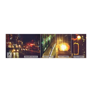 Échantillon de Papier Peint Autocollant Deluxe Sticker - Immergé dans les lumières de la nuit - Ville, Architecture, Vie nocturne - 100x30 cm