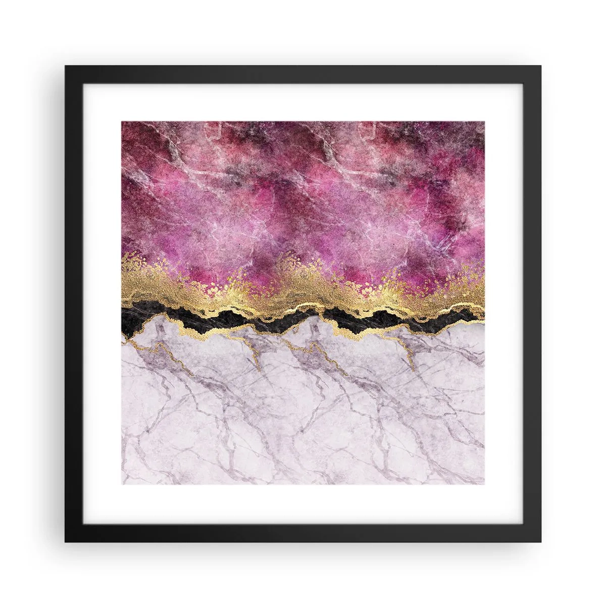 Affiche dans un cadre noir - Poster - À la frontière - 40x40 cm