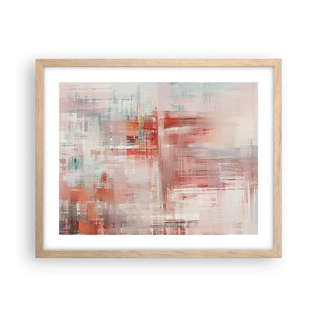 Affiche dans un chêne clair - Poster - Brumeux. Mais rose - 50x40 cm