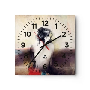 Horloge murale - Pendule murale - Lignes lisses, formes ovales - 30x30 cm