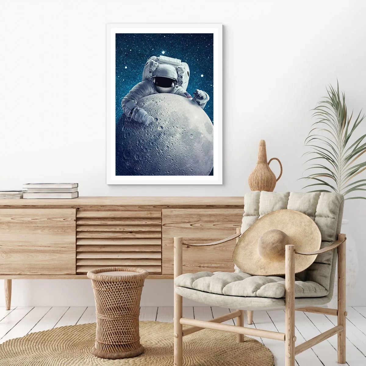 Affiche dans un cadre blanc - Poster - Comique de l'espace - 30x40 cm
