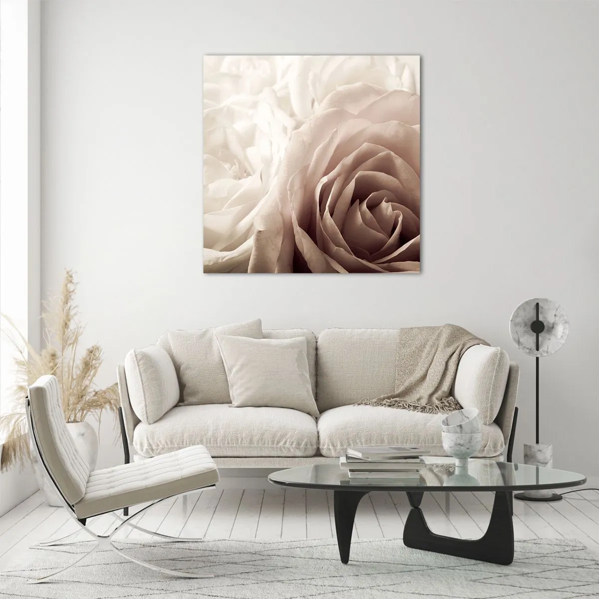 Impression sur verre - Image sur verre - Au coeur d'ue la rose - 40x40 cm