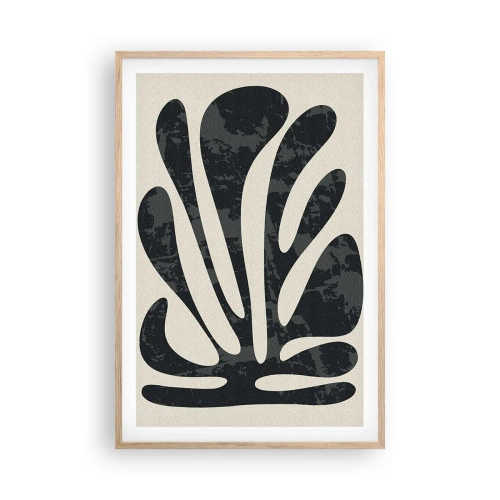 Affiche dans un chêne clair - Poster - Abstraction à plusieurs doigts - 61x91 cm