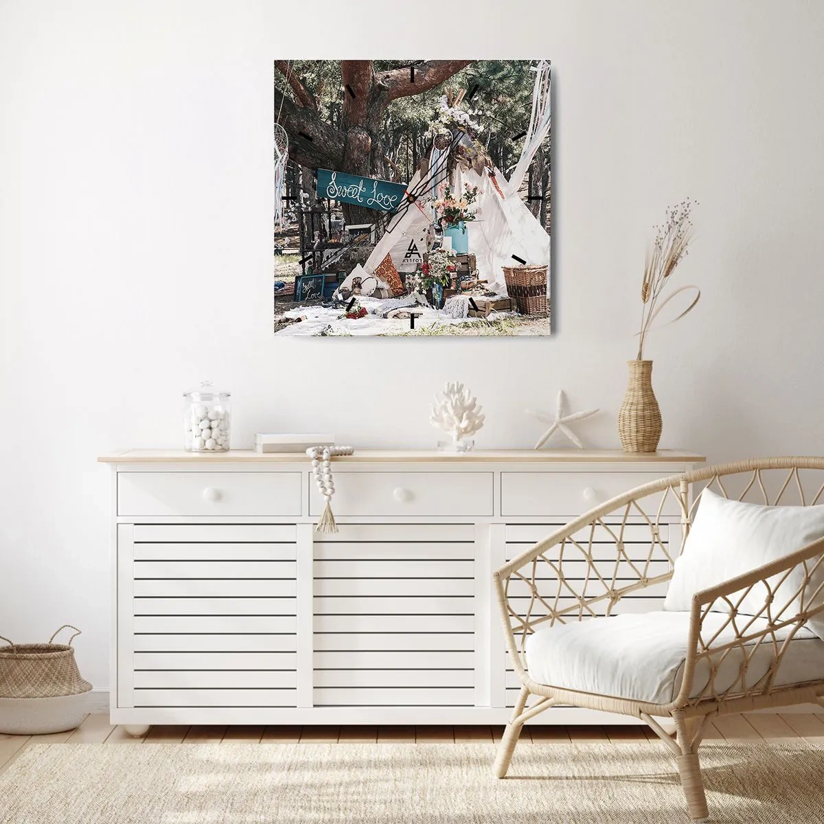 Horloge murale - Pendule murale - Make love… - 40x40 cm