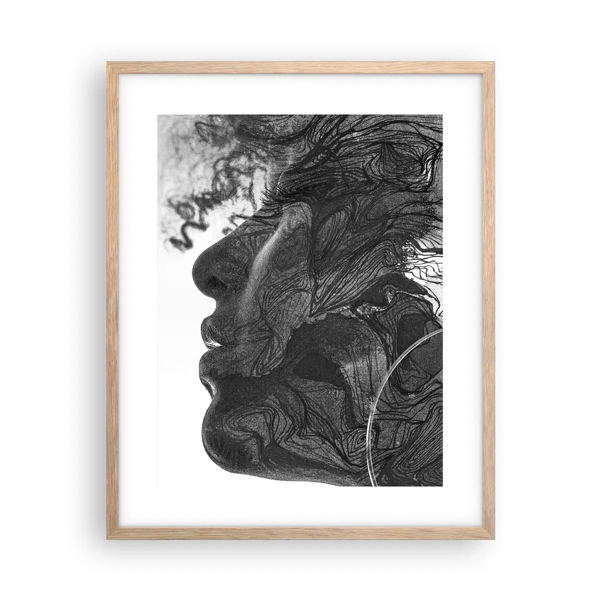 Affiche dans un chêne clair - Poster - Emmêlé dans les rêves - 40x50 cm