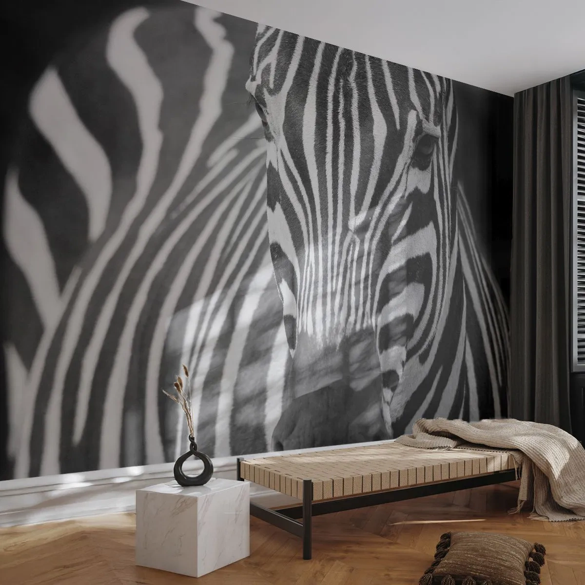 Papier Peint Autocollant Deluxe Sticker - Le monde est noir et blanc - Animaux, Côtes, Noir et blanc - 250x175 cm