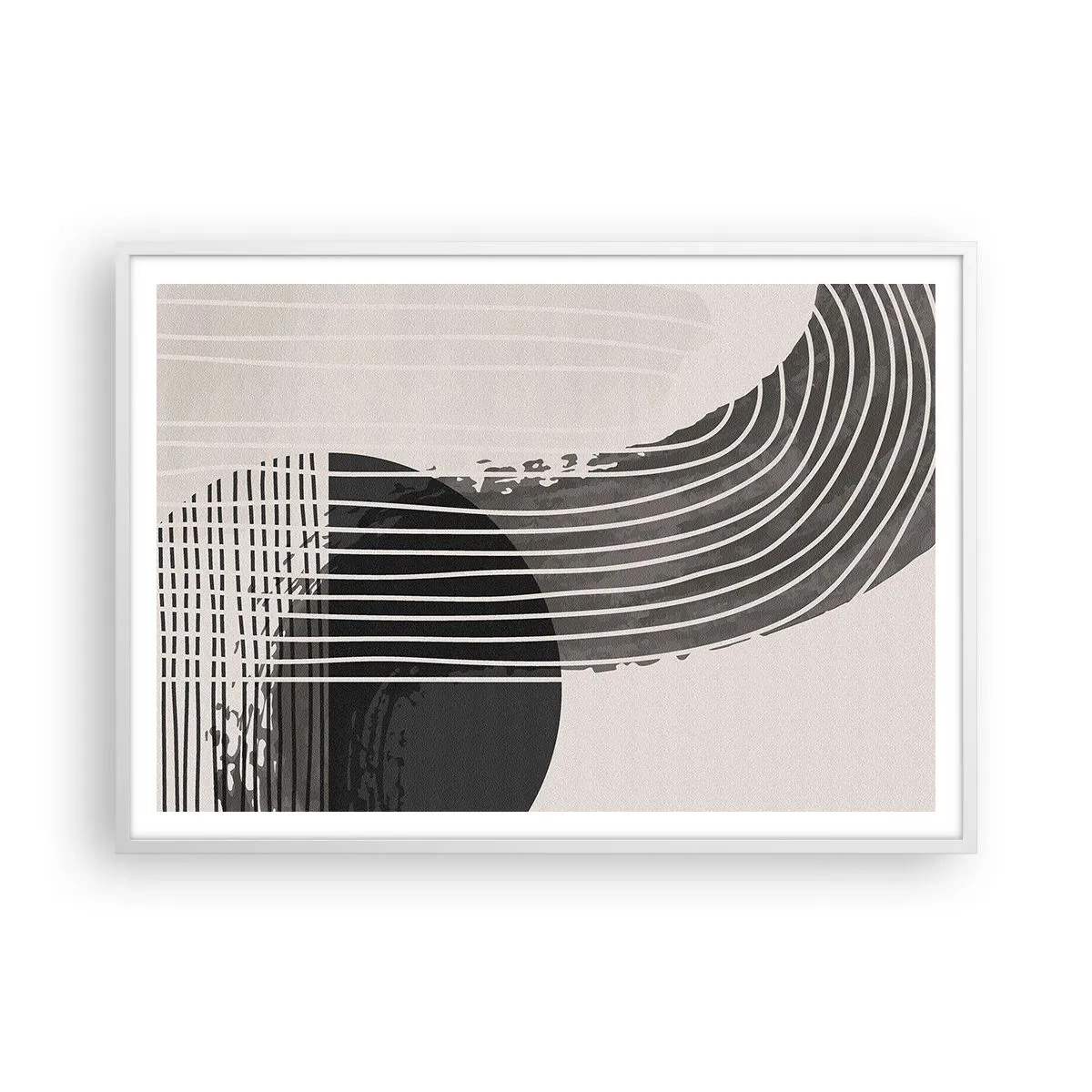 Affiche dans un cadre blanc - Poster - Aller et retour - 100x70 cm