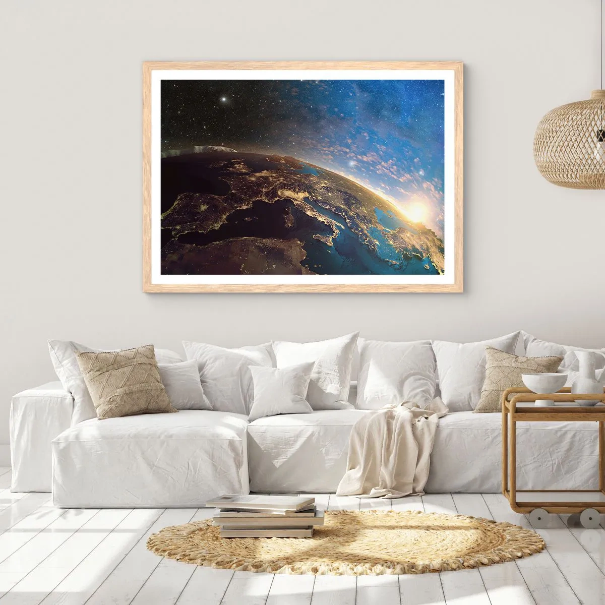 Affiche dans un chêne clair - Poster - Regardons-nous de loin - 100x70 cm