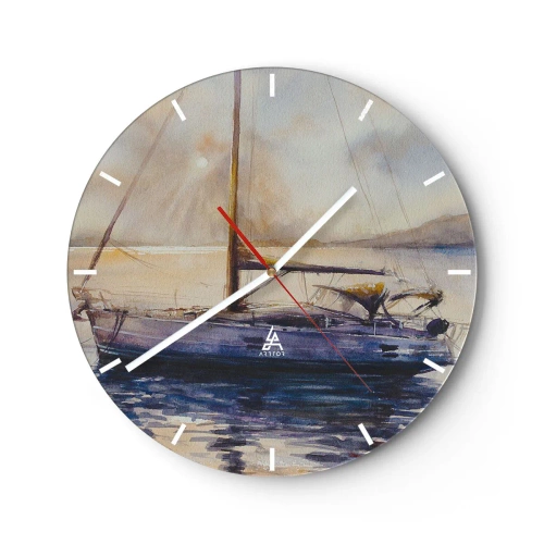 Horloge murale - Pendule murale - Soirée sur la baie - 40x40 cm