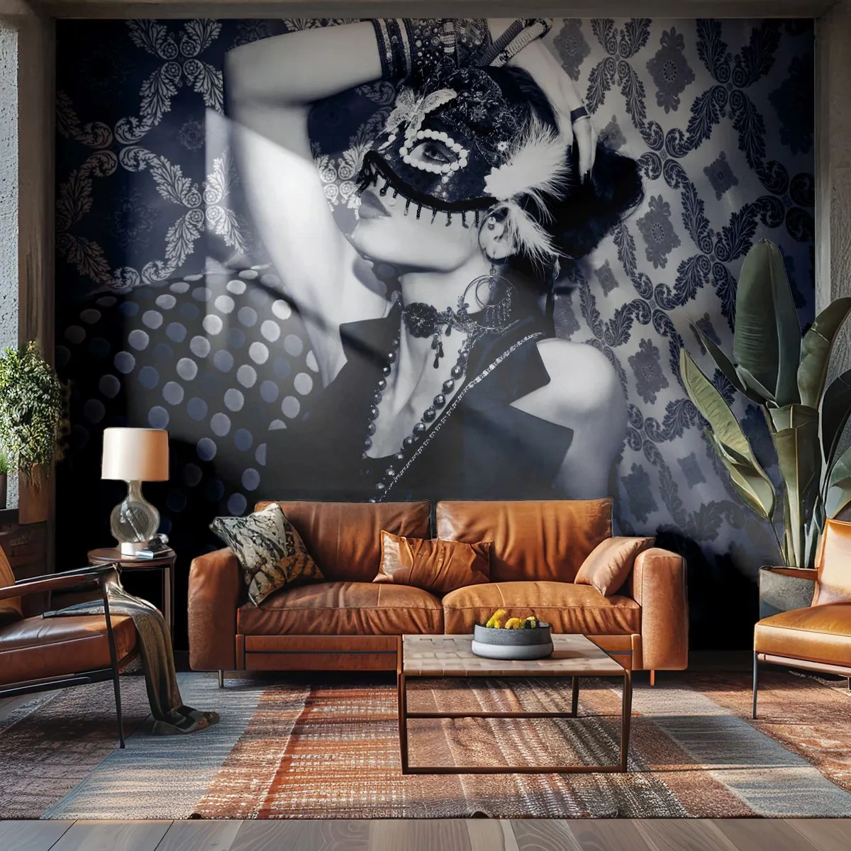 Papier Peint Photo Standard Eco - Décorations, ornements, motifs… - Femme, Masque vénitien, Modèle - 200x140 cm