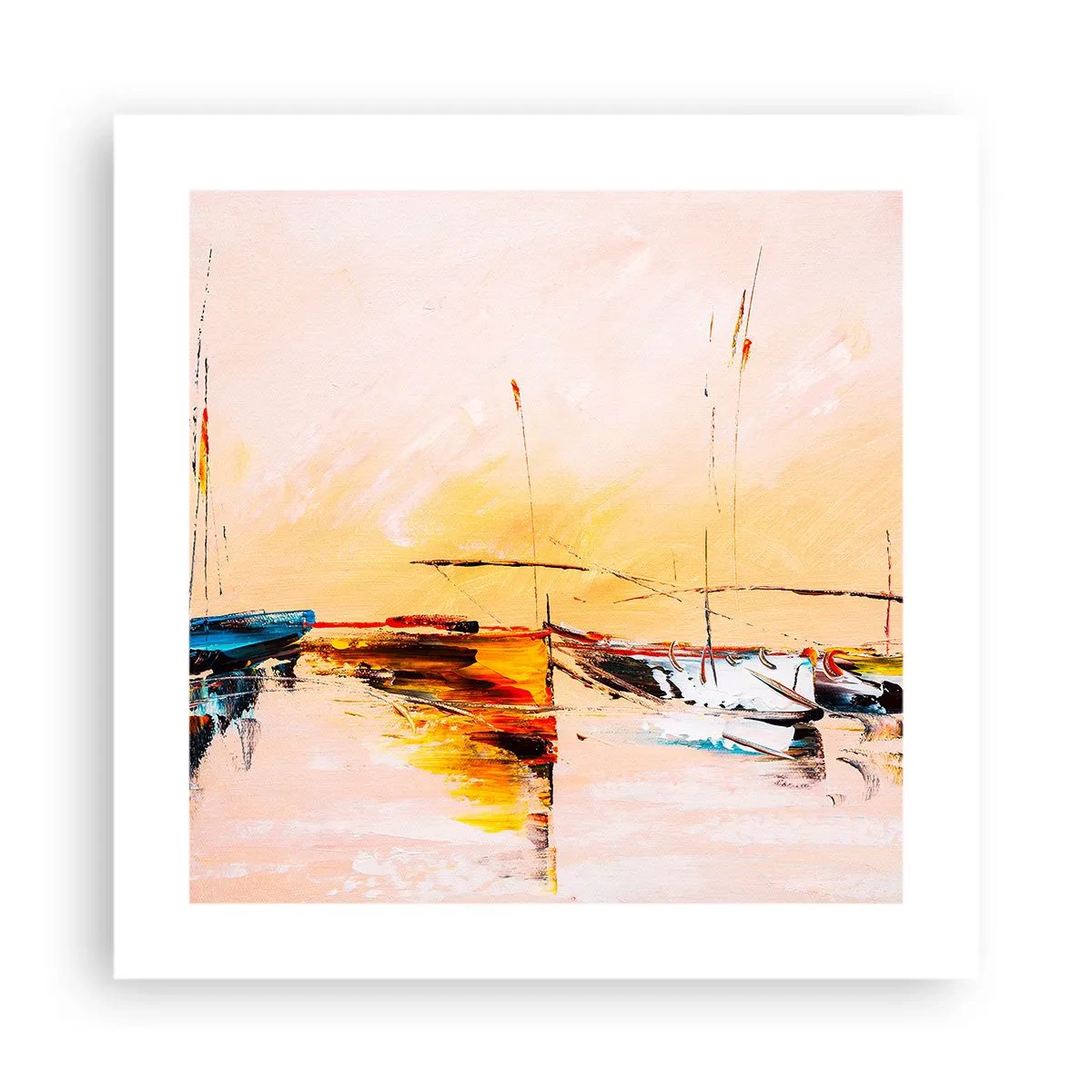 Affiche - Poster - Soirée à la marina - 40x40 cm