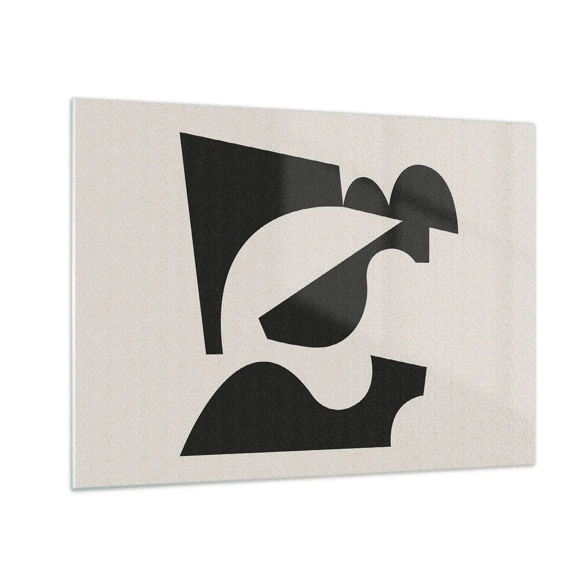 Impression sur verre - Image sur verre - Composition géométrique abstraite en noir et blanc - 70x50cm - À monter soi-même - Décoration murale moderne pour le salon et la chambre ARTTOR
