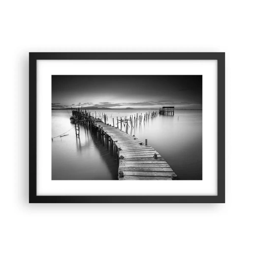 Affiche dans un cadre noir - Poster - La paix d'un rivage oublié - 40x30 cm