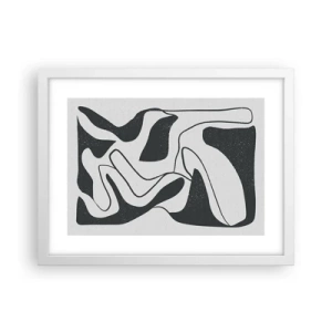 Affiche dans un cadre blanc - Poster - Amusement de labyrinthe abstrait - 40x30 cm
