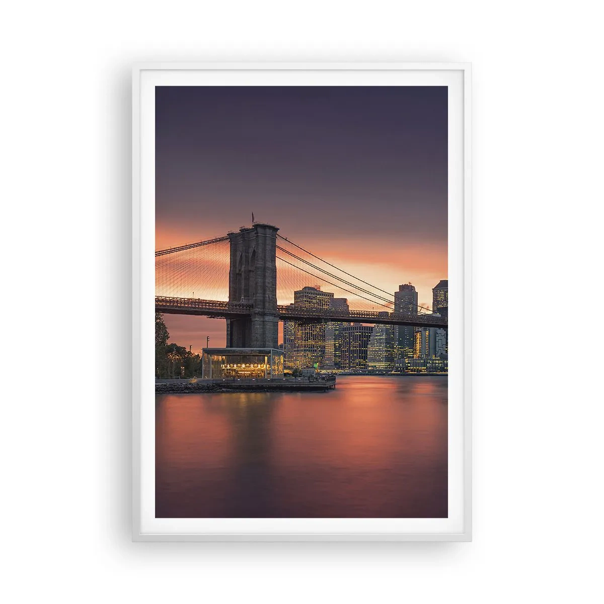 Affiche dans un cadre blanc - Poster - Immergé dans le silence lilas - 70x100 cm