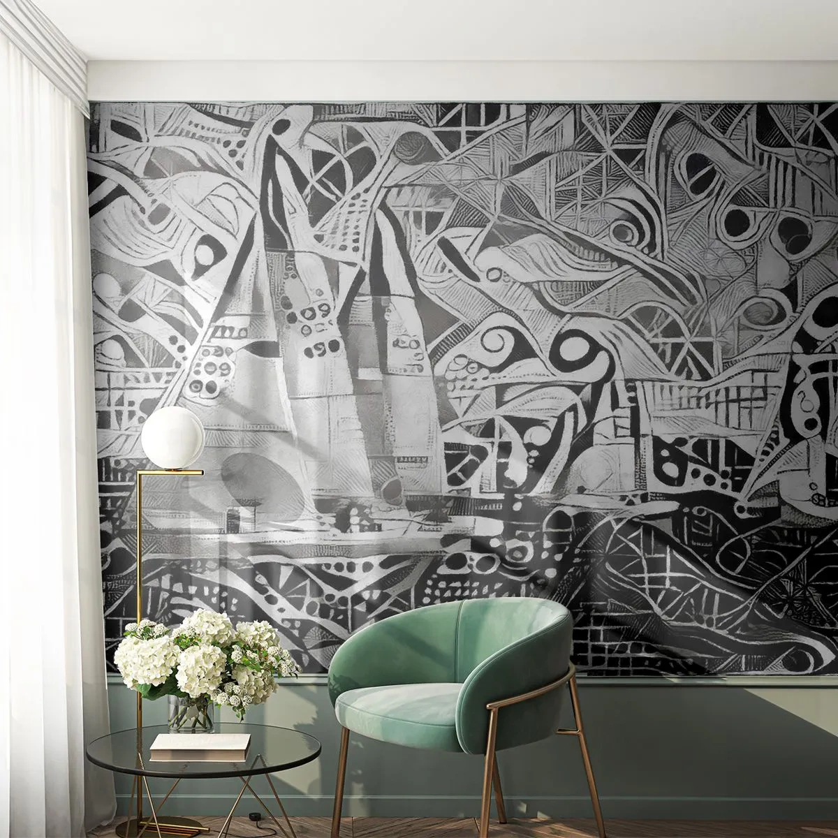 Papier Peint Autocollant Deluxe Sticker - Entre les vagues - voile, Cubisme, Morceau - 250x175 cm