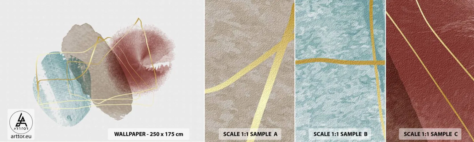 Échantillon De Papier Peint Standard Eco - Coraux de l'espace - Abstraction, Morceau, Modèle moderne - 100x30 cm