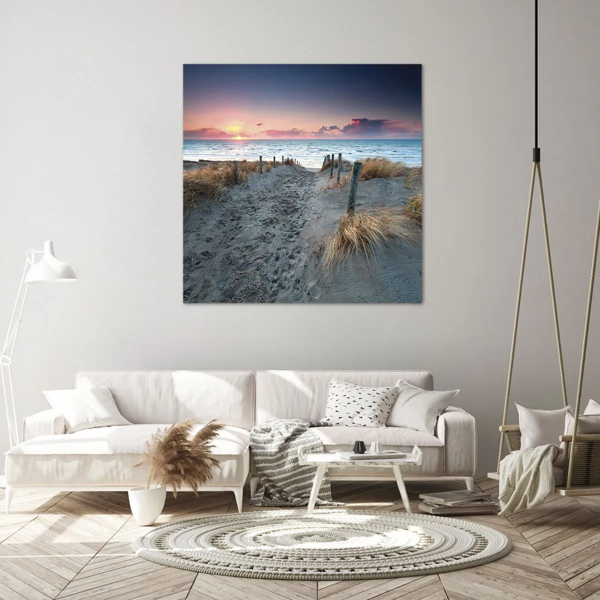 Impression sur toile - Image sur toile - Tu as versé l'éclat de l'arc-en-ciel sur les flots - 30x30 cm