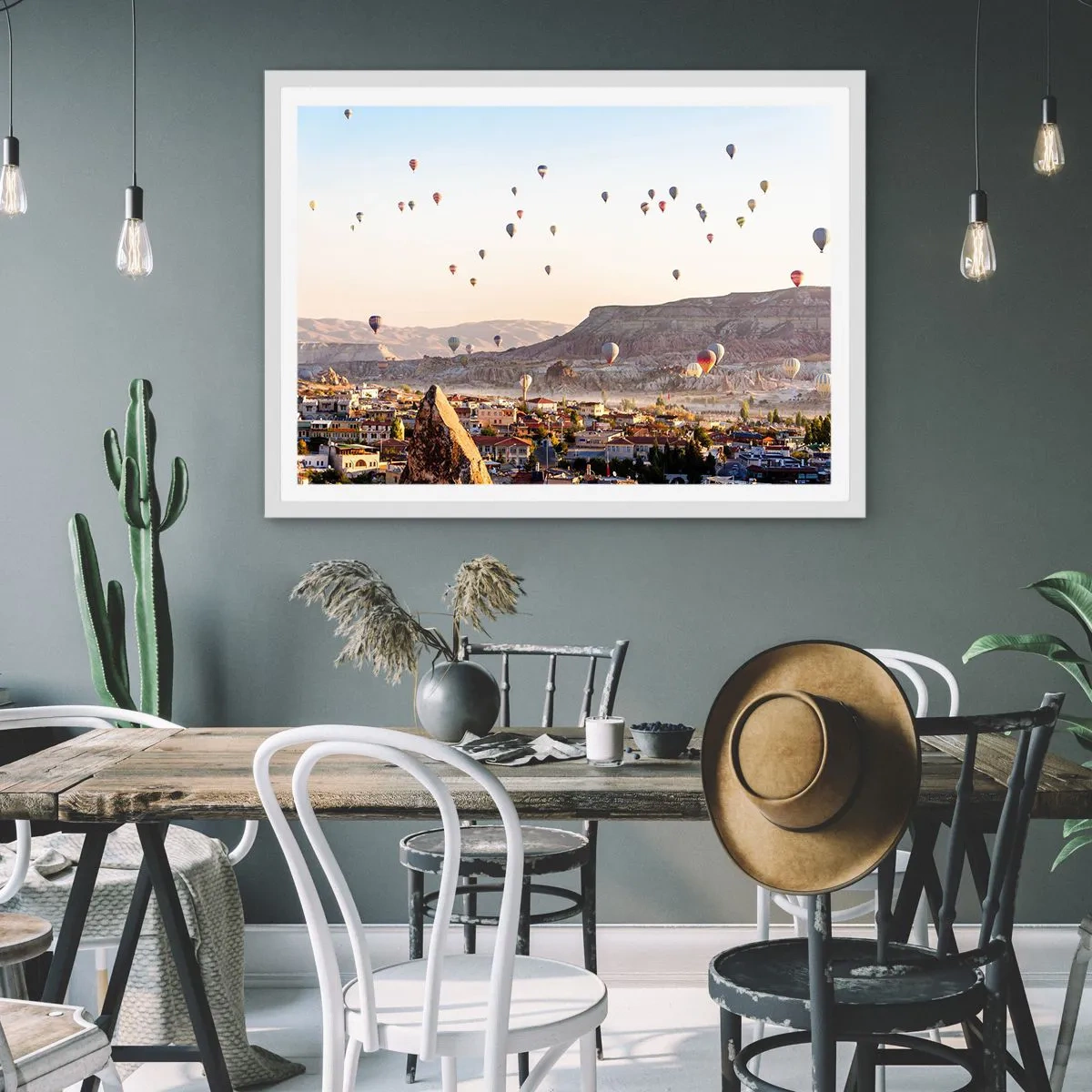 Affiche dans un cadre blanc - Poster - Comme des navires dans le ciel - 91x61 cm