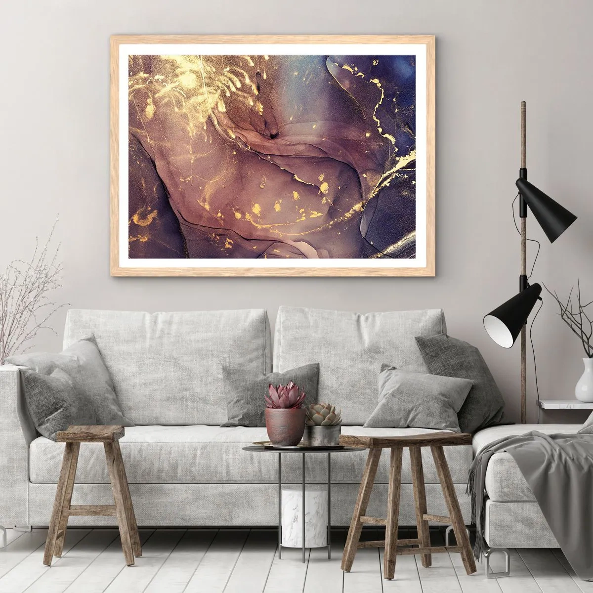 Affiche dans un chêne clair - Poster - Matière et esprit - 50x40 cm