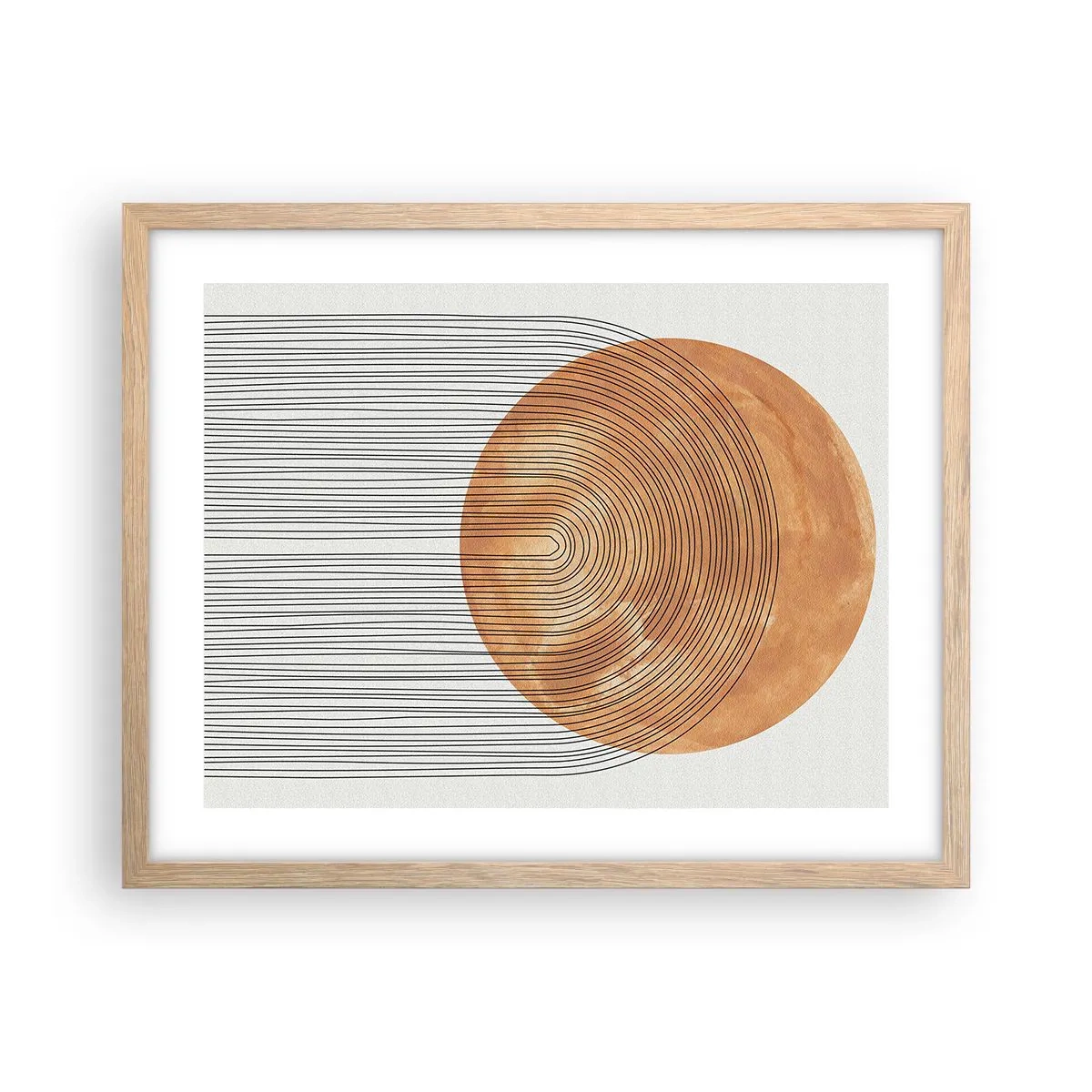 Affiche dans un chêne clair - Poster - Composition solaire - 50x40 cm