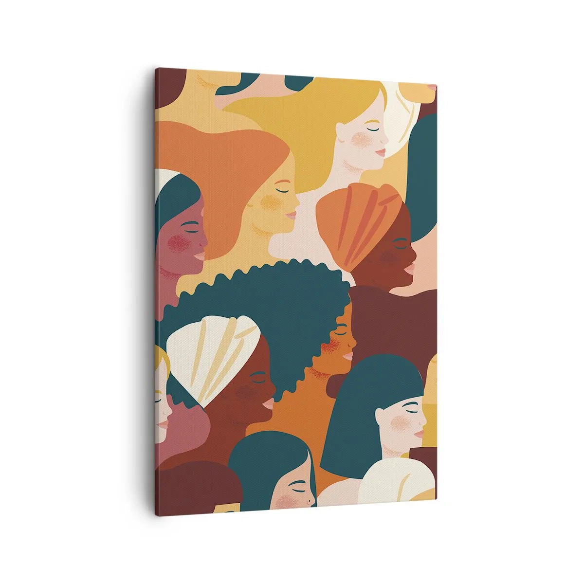Impression sur toile - Image sur toile - Profils colorés de femmes aux styles variés - 50x70cm - Uniquement la féminité - Décoration murale moderne pour le salon et la chambre ARTTOR