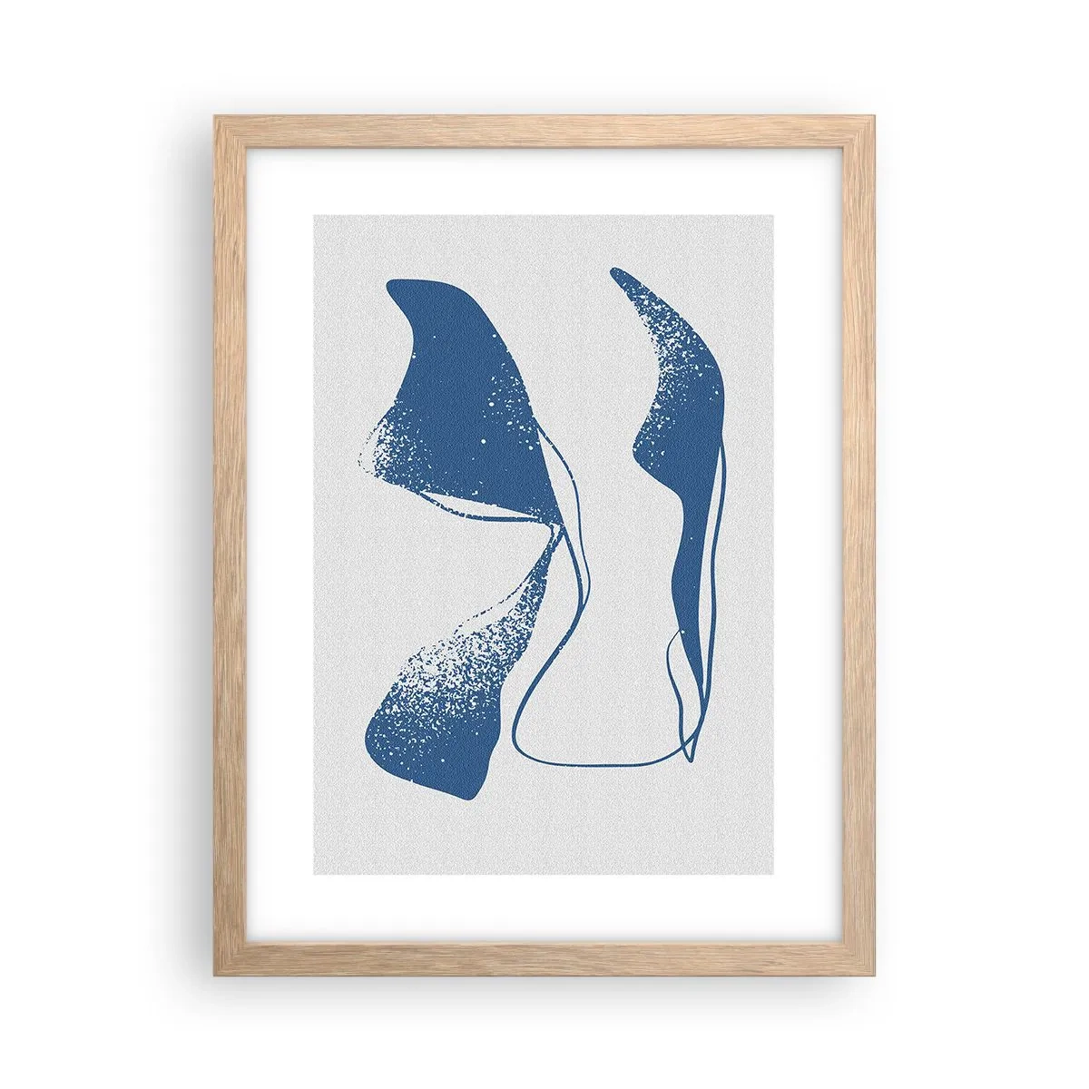 Affiche dans un chêne clair - Poster - Abstraction ailée - 30x40 cm