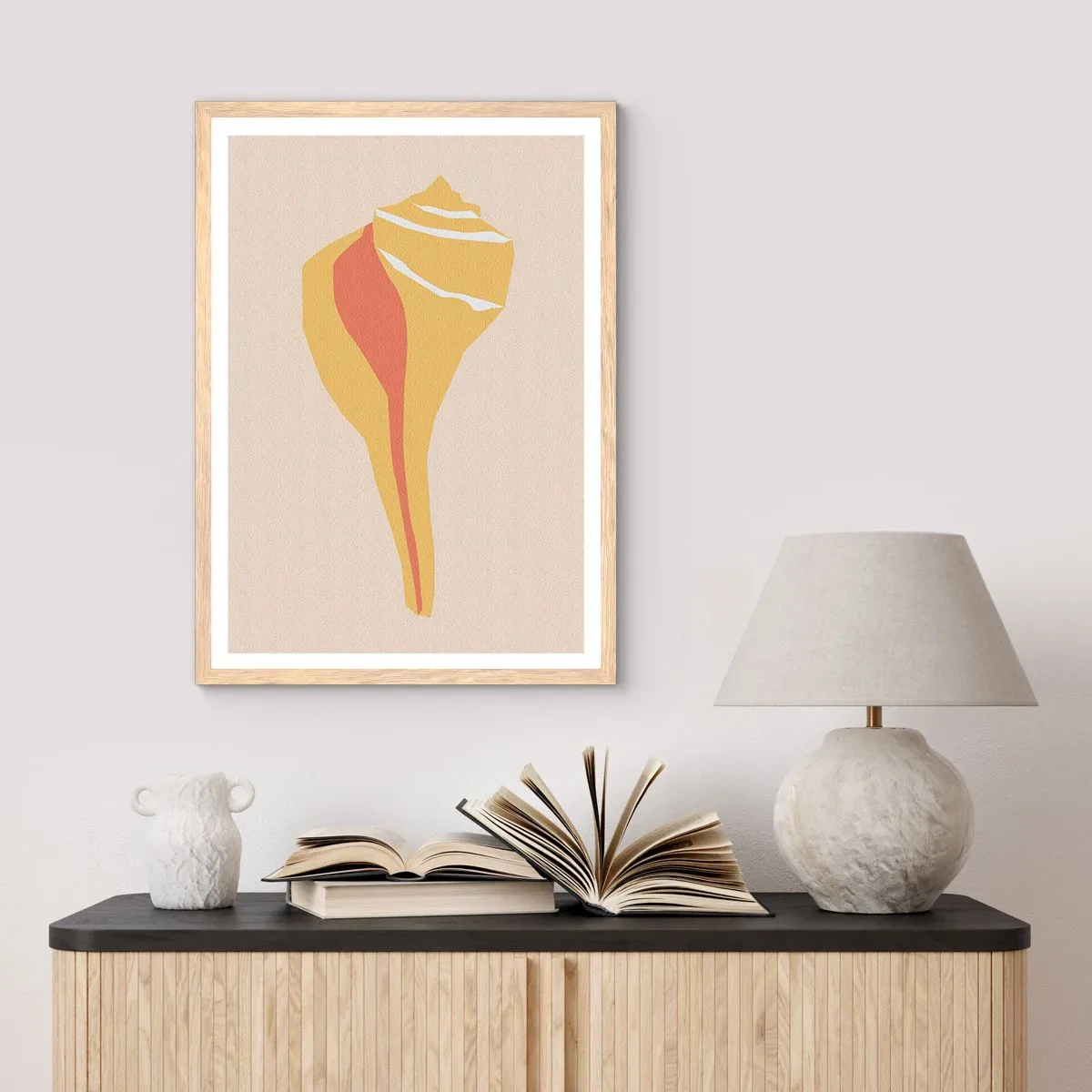 Affiche dans un chêne clair - Poster - Abstraction organique – croissance - 50x70 cm