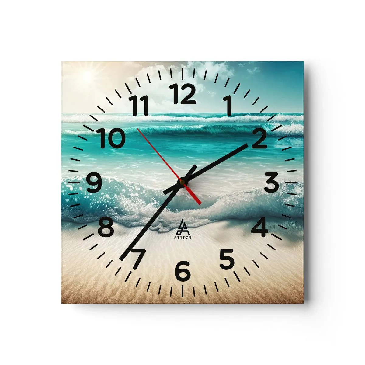 Horloge murale - Pendule murale - La paix de l'océan - 40x40 cm