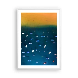 Affiche dans un cadre blanc - Poster - Jeu de vacances - 50x70 cm