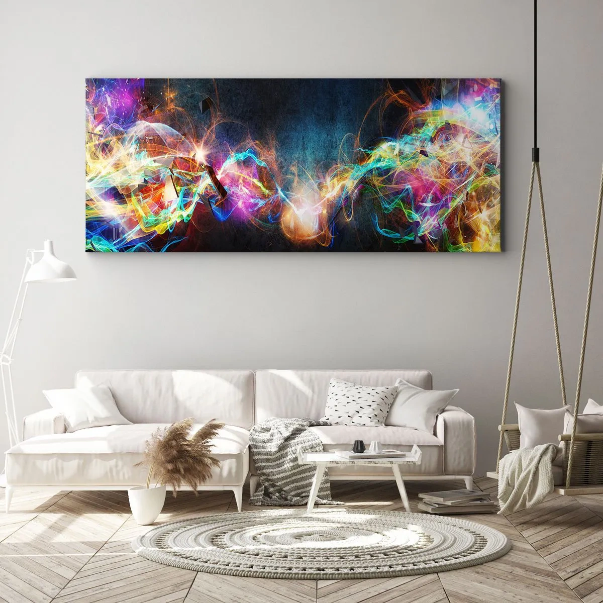Impression sur toile - Image sur toile - Joyeusement contre l'obscurité - 100x40 cm
