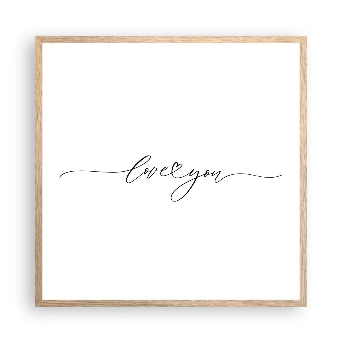 Affiche dans un chêne clair - Poster - Noir sur blanc - 60x60 cm