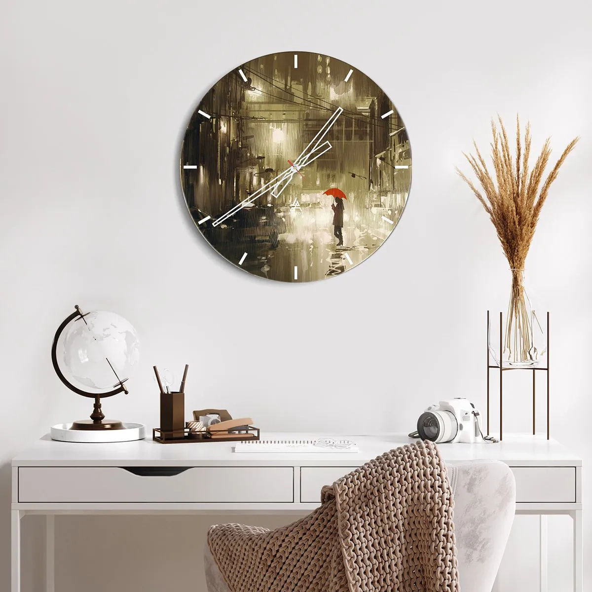 Horloge murale - Pendule murale - Seule mais pas solitaire - 40x40 cm