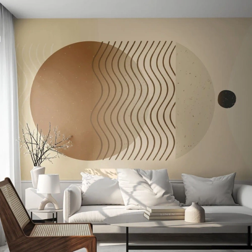 Papier Peint Photo Premium Sand - Sur l'origine des figures géométriques - Abstraction, Morceau, Minimalisme - 350x256 cm
