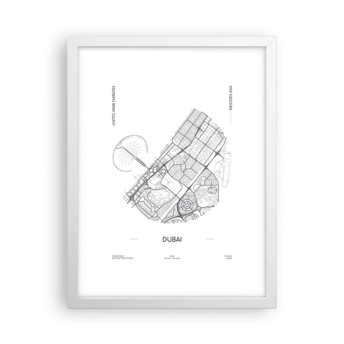 Affiche dans un cadre blanc - Poster - Anatomie de Dubaï - 30x40 cm