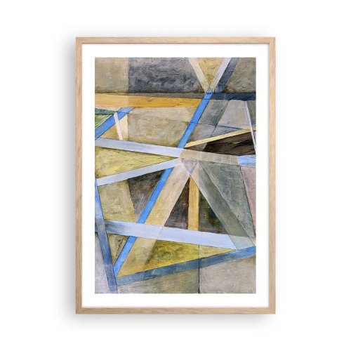 Affiche dans un chêne clair - Poster - Tout droit ou en diagonale ? - 50x70 cm