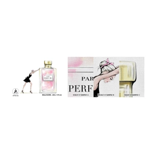 Échantillon de Papier Peint Premium Canvas - L'essence des femmes - Femme, Parfum, Mode - 100x30 cm