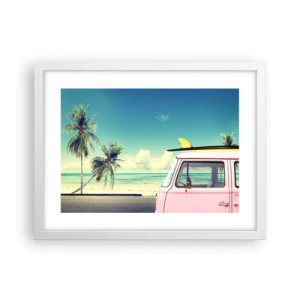 Affiche dans un cadre blanc - Poster - Il est temps de commencer les vacances - 40x30 cm