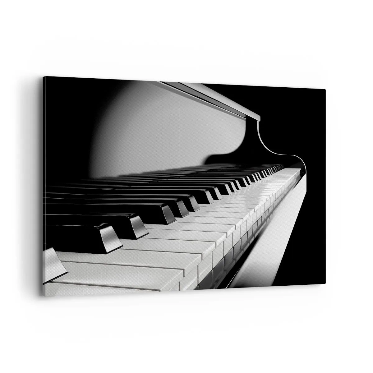 Impression sur toile - Image sur toile - Touches de piano dans une élégante photo en noir et blanc - 120x80cm - Harmonie des formes et des couleurs - Décoration murale moderne pour le salon et la chambre ARTTOR