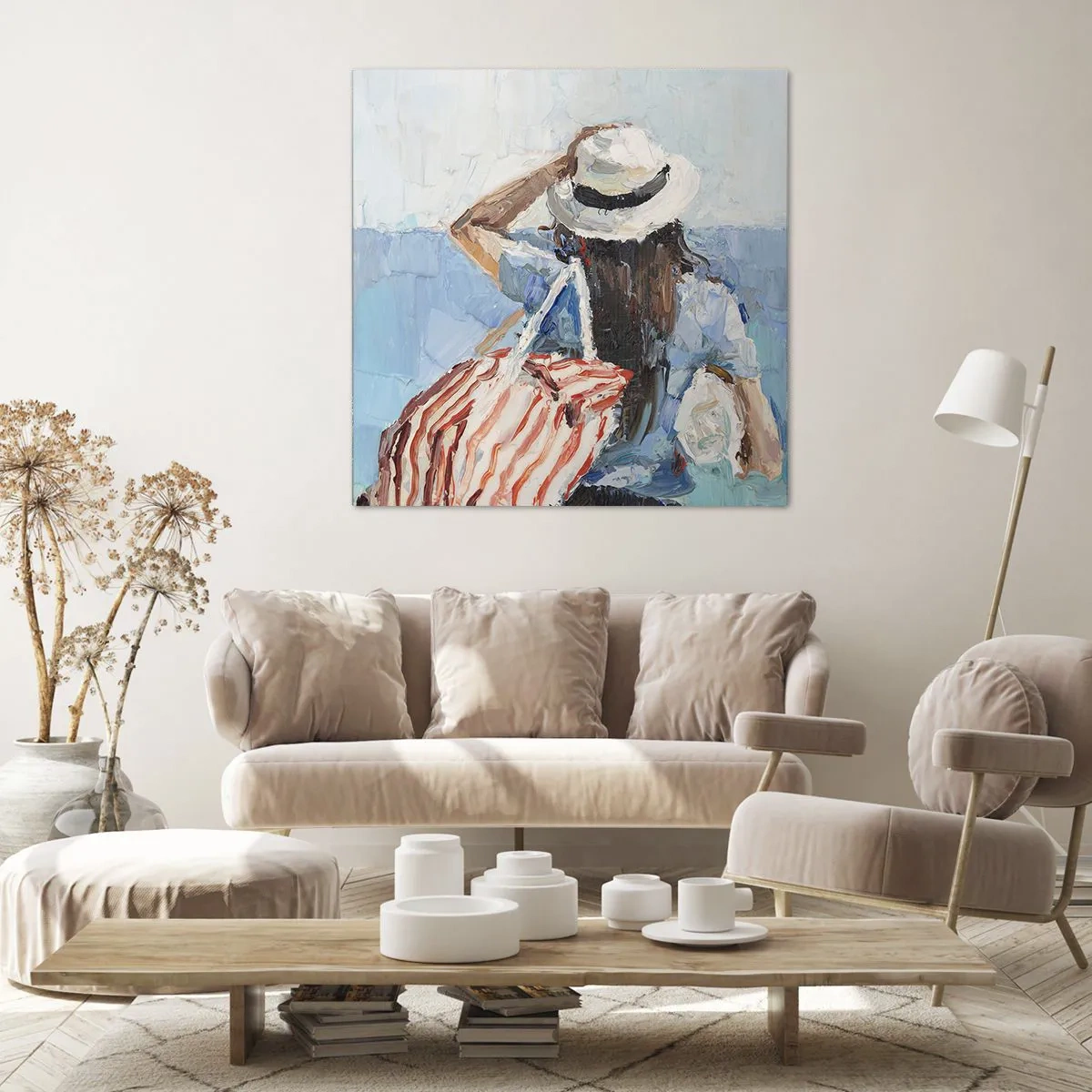 Impression sur toile - Image sur toile - Bienvenue à vos vacances - 40x40 cm