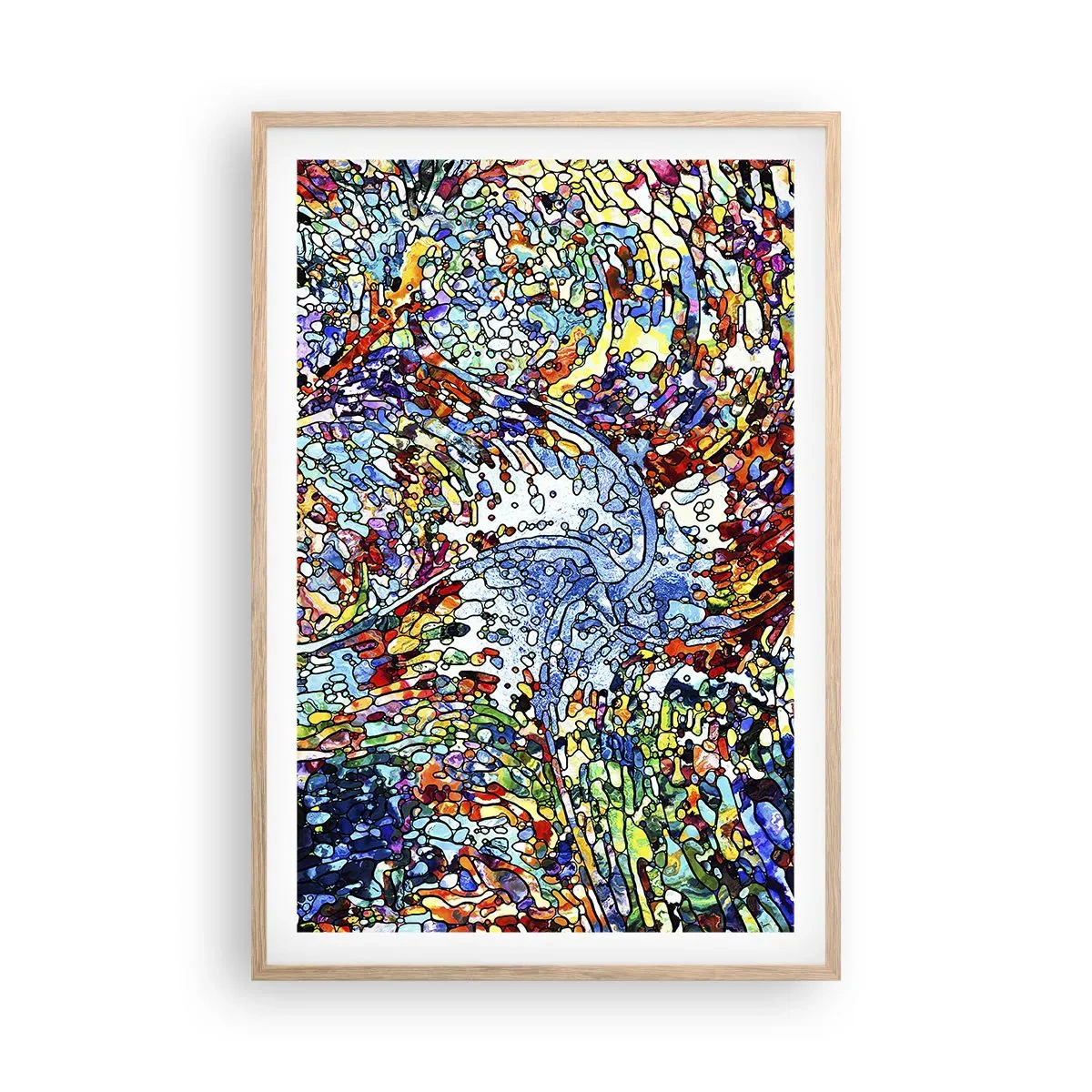 Affiche dans un chêne clair - Poster - Goutte de vitrail - 61x91 cm