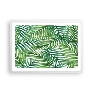 Affiche dans un cadre blanc - Poster - Sous la canopée verte - 70x50 cm