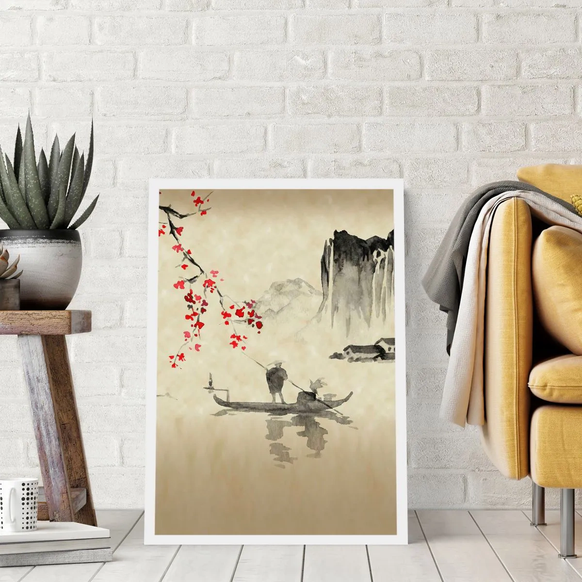Affiche - Poster - Au pays des cerisiers en fleurs - 40x50 cm