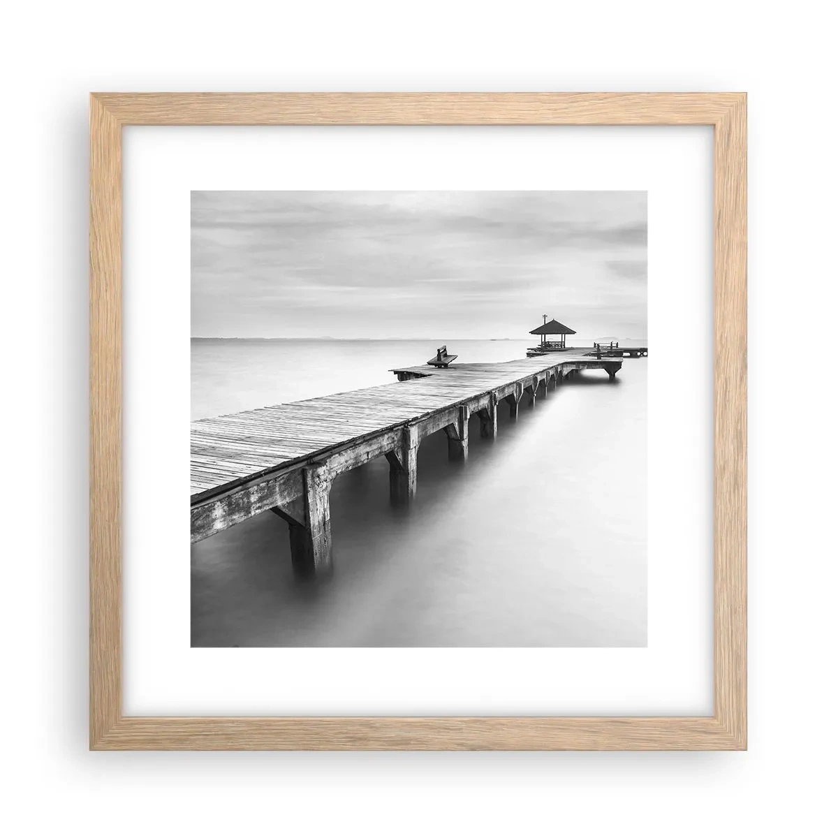 Affiche dans un chêne clair - Poster - À l'horizon - 30x30 cm