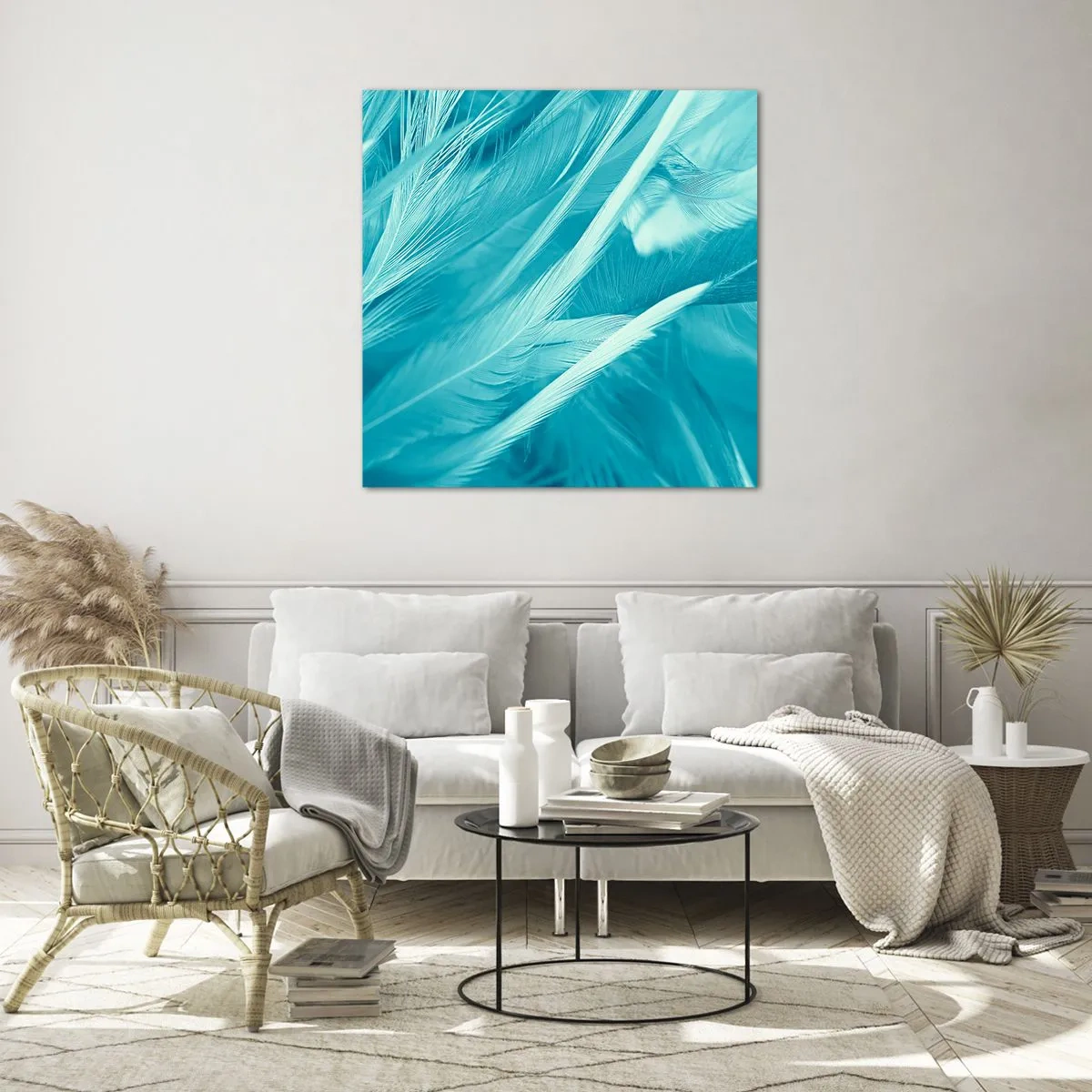 Impression sur verre - Image sur verre - Se noyer dans les plumes - 70x70 cm