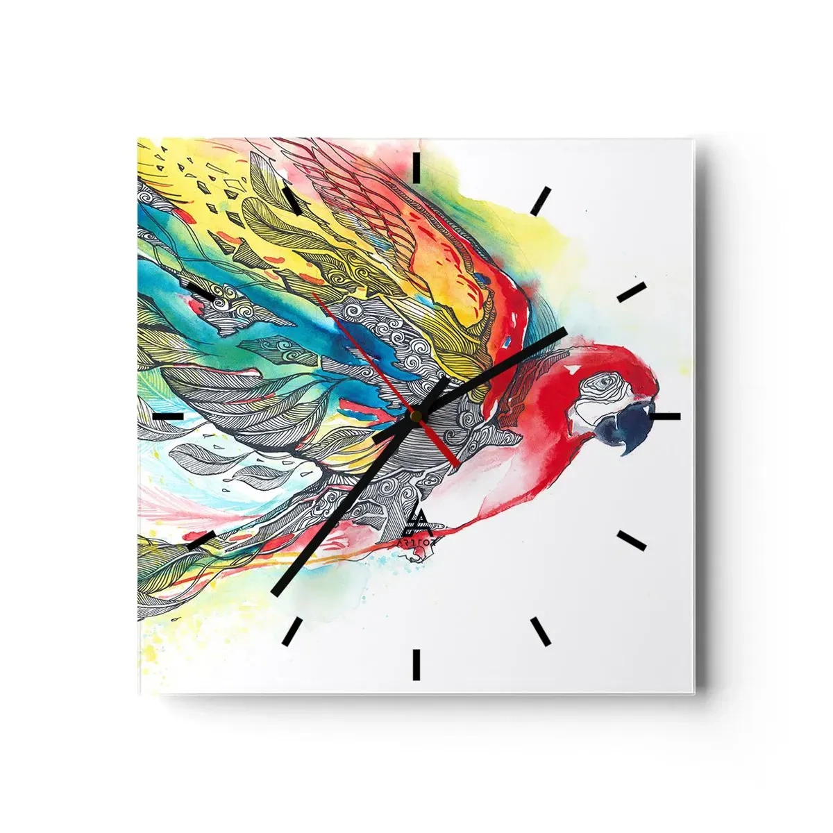 Horloge murale - Pendule murale - Vivez haut en couleurs - 40x40 cm