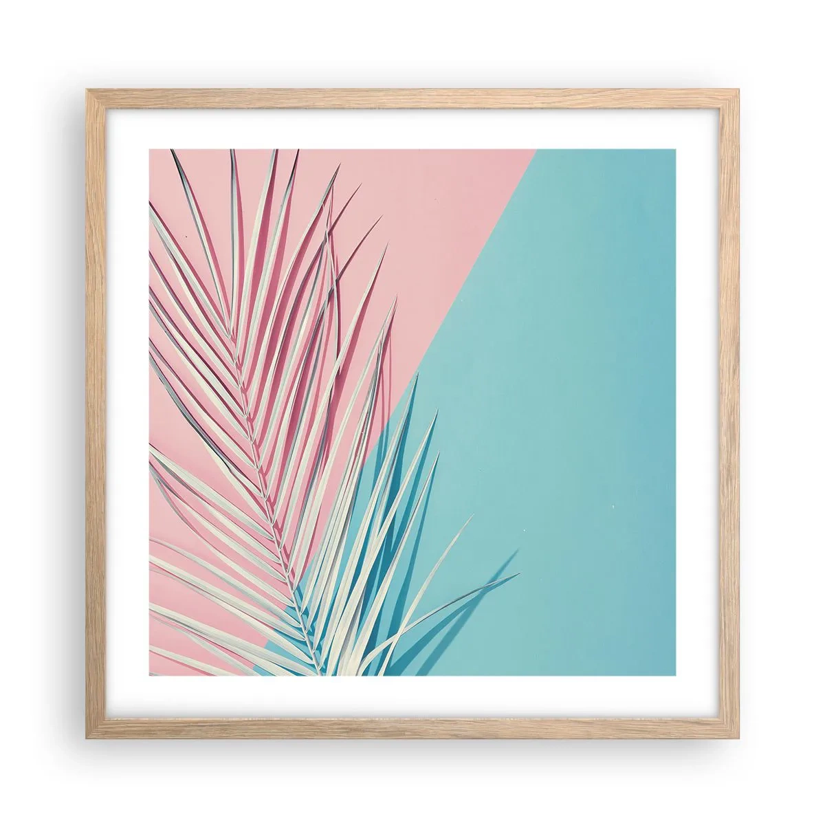 Affiche dans un chêne clair - Poster - Impression tropicale - 50x50 cm