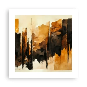 Affiche - Poster - Harmonie de noir et d'or - 40x40 cm