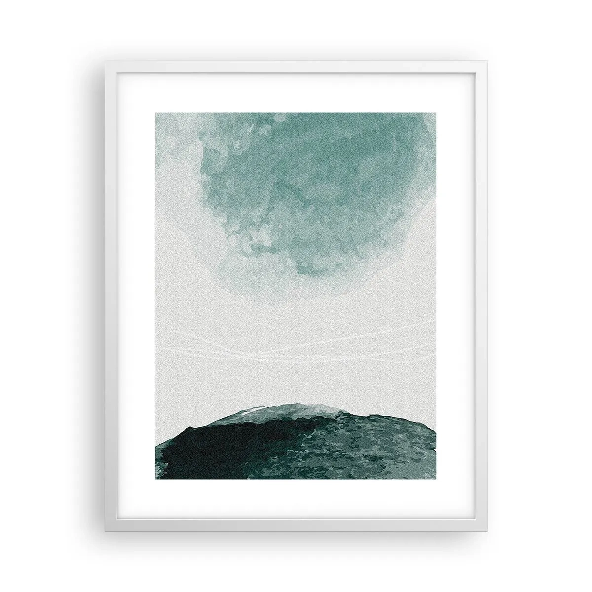 Affiche dans un cadre blanc - Poster - Rencontre avec le brouillard - 40x50 cm