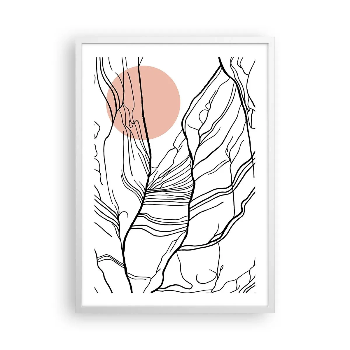 Affiche dans un cadre blanc - Poster - Dans un réseau de brindilles - 50x70 cm